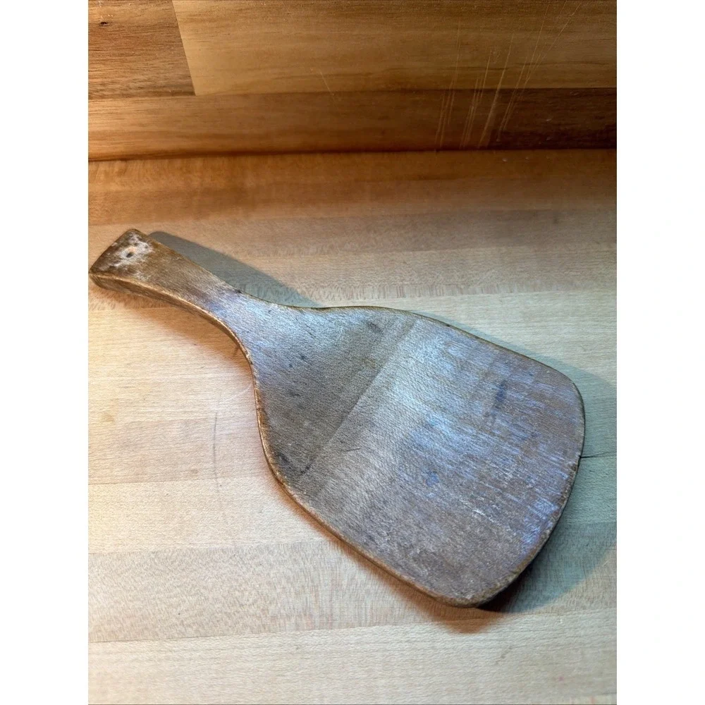Vintage Primitive Wooden Curved Butter Paddle